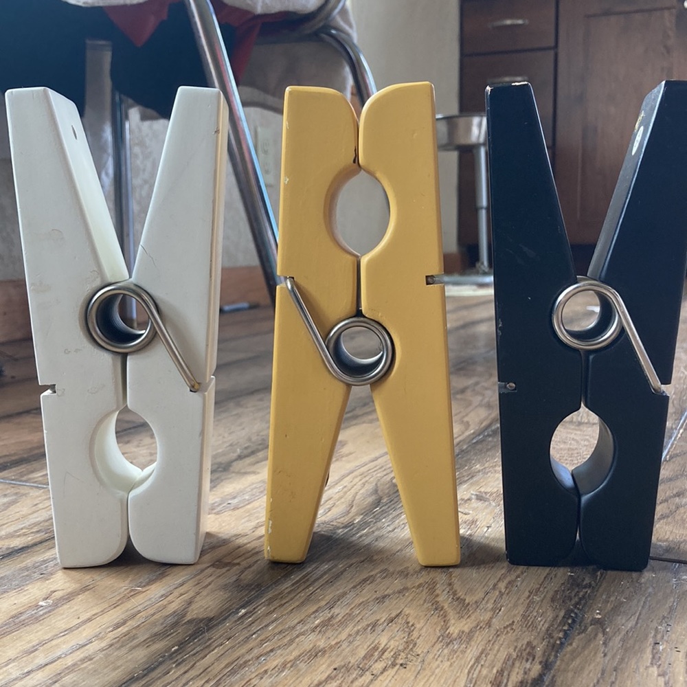 3 Giant Decorative Functional Clothespins